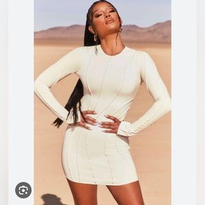 Oh Polly Cream Mini Dress